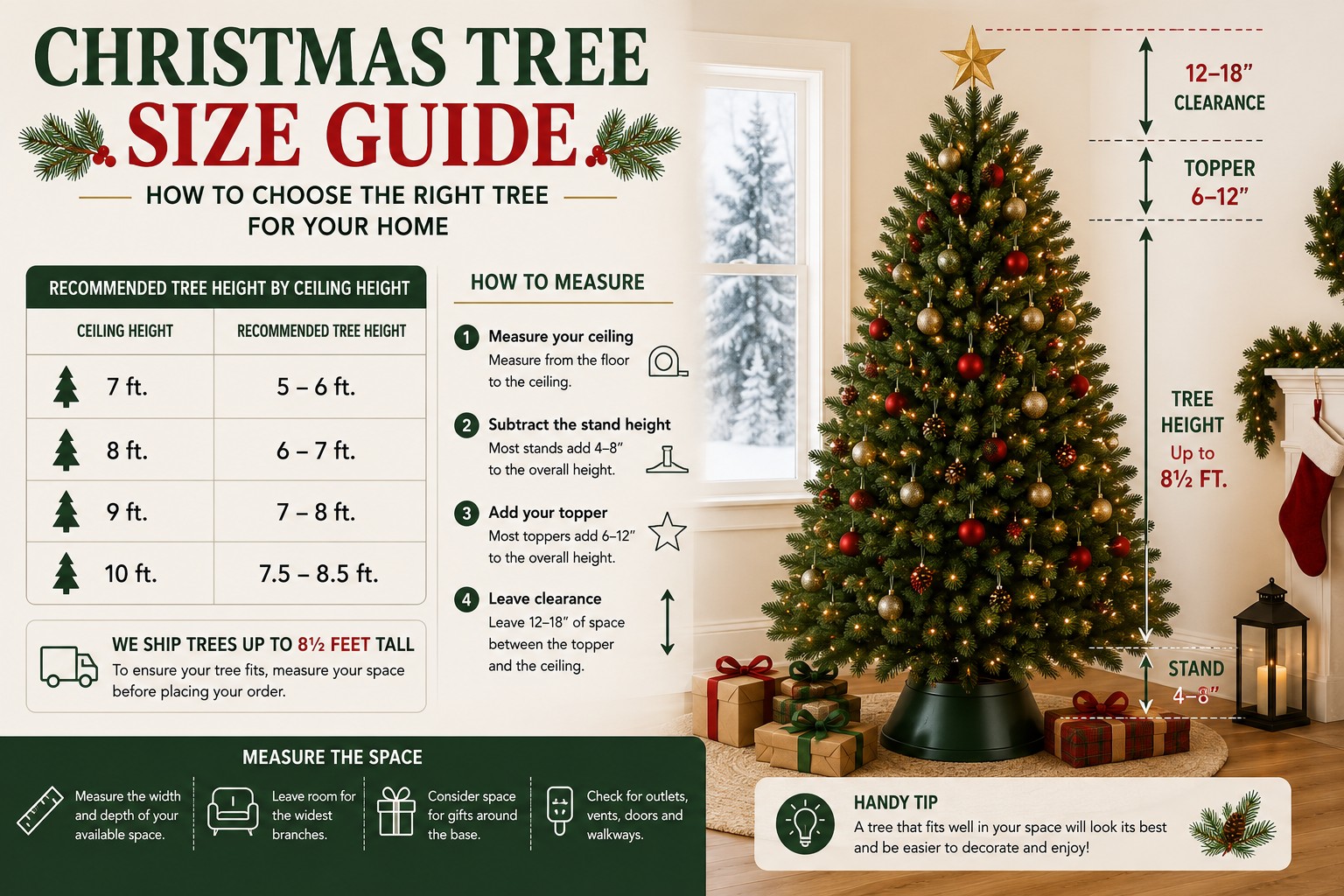 Real Christmas Tree Size Guide
